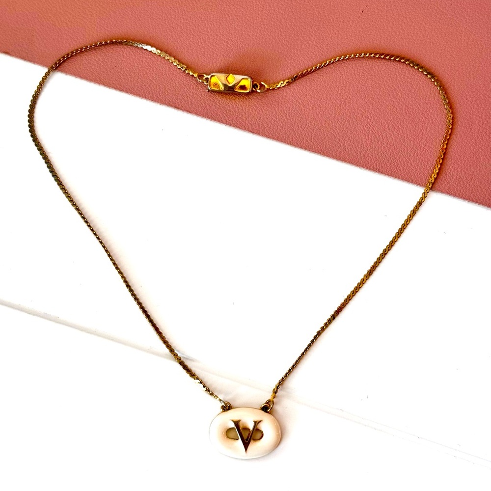 Valentino Garavani Enameled V Logo Necklace